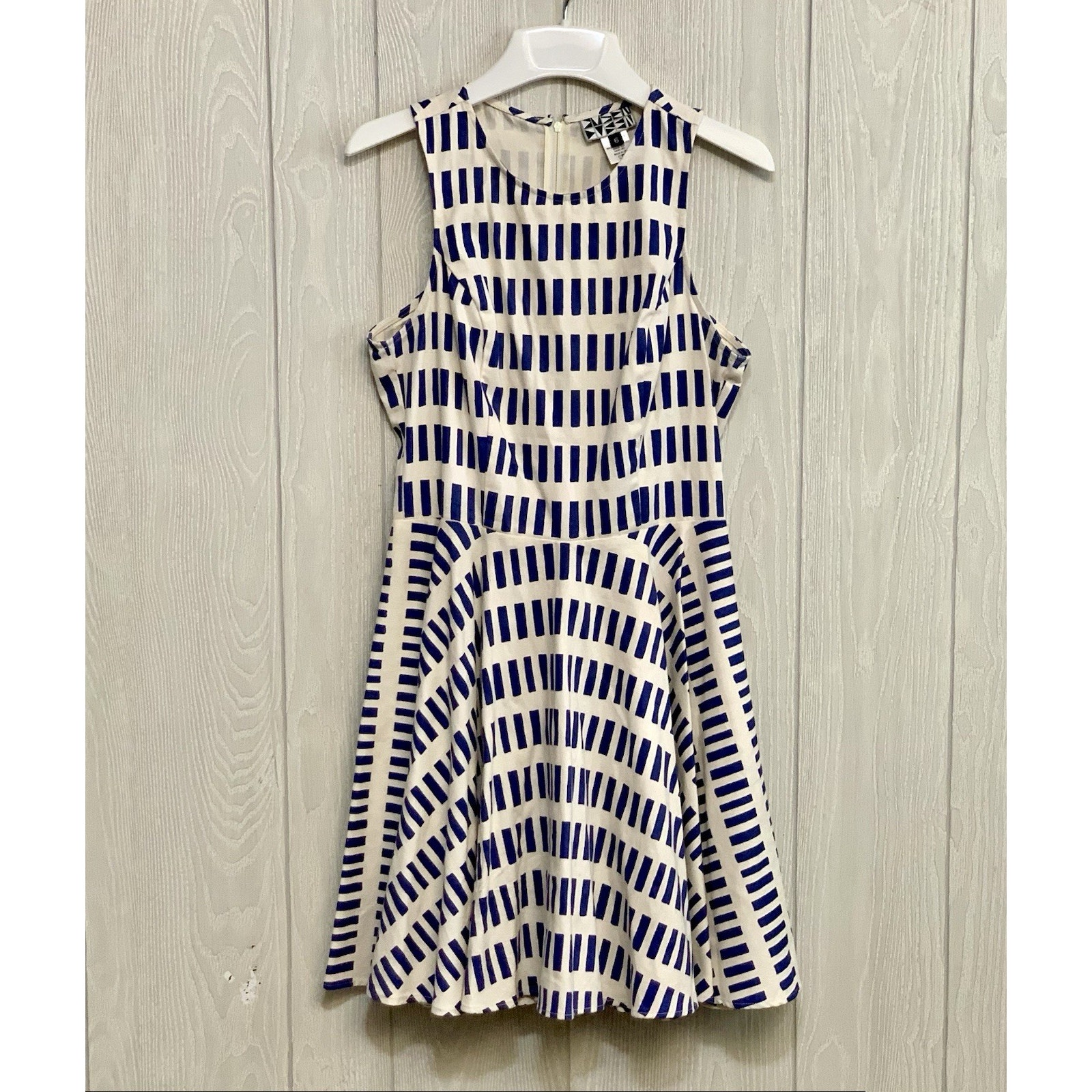 Dusen Dusen Dash Blue Ivory Sleeveless Mini Dress Anthropologie Size 6 — image 2 of 6